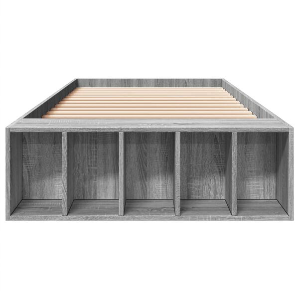 vidaXL Bedframe bewerkt hout grijs sonoma eikenkleurig 100x200 cm