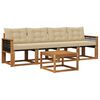 vidaXL Buiten bankenset met kussen 5 pcs Natuurlijk en Beige