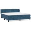 vidaXL Boxspring met matras fluweel donkerblauw 180x200 cm