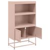 vidaXL Hoge kast 68,5x38,5x123,5 cm staal roze