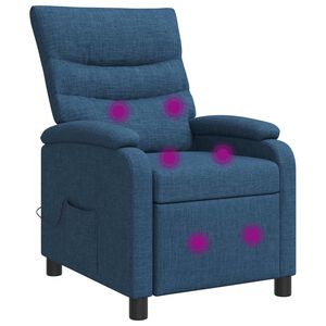 vidaXL Massage Recliner Blauw Stof