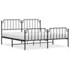 vidaXL Bedframe met hoofd- en voeteneinde metaal zwart 183x213 cm