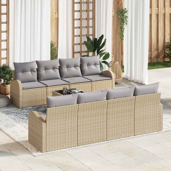 vidaXL Tuin Sofa Set Beige 55 x 55 x 37 cm poly rattan