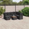 vidaXL 8-delige Loungeset met kussens poly rattan zwart