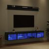 vidaXL TV Wandkast Set met LED 5 pcs Zwart Eiken Bewerkt hout