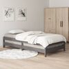 vidaXL Bed stapelbaar 75x190 cm massief grenenhout grijs