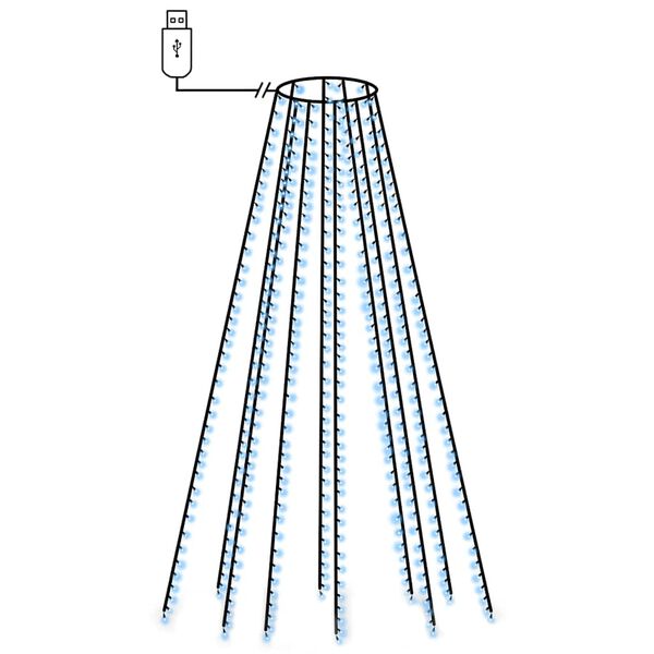 vidaXL Kerstboomverlichting met 400 LED's blauw net 400 cm