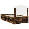 vidaXL Bedframe Gerookt eiken 100 x 200 cm Massief grenenhout