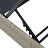 vidaXL Ligstoel met kussen 1-persoon Beige 60 x 200 x 27cm poly rattan