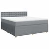 vidaXL Boxspring met matras stof lichtgrijs 180x200 cm