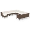 vidaXL 12-delige Loungeset met kussens poly rattan bruin