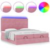 vidaXL Ottoman bed met matrassen en LED's 160x200cm fluweel roze