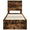 vidaXL Bedframe Gerookt Eiken en Zilver 70 x 190 cm Bewerkt hout