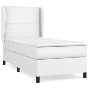 vidaXL Boxspring met matras kunstleer wit 100x200 cm