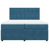 vidaXL Boxspring met matras fluweel donkerblauw 200x200 cm