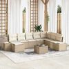 vidaXL Tuin Sofa Set met kussen 8 pcs Beige en Cr&egrave;me poly rattan