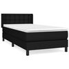 vidaXL Boxspring met matras stof zwart 80x200 cm
