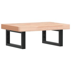 vidaXL Badkamer wandschap staal en massief beukenhout