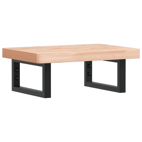 vidaXL Badkamer wandschap staal en massief beukenhout