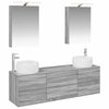 vidaXL Badkamermeubelset 5 st Grijs Sonoma Bewerkt hout en glas