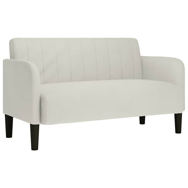 vidaXL Loveseat bank 109 cm fluweel cr&egrave;mekleurig