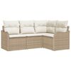 vidaXL Tuin Sofa Set 4 st Beige poly rattan