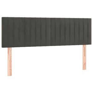 vidaXL Hoofdborden 144x5x78/88 cm fluweel donkergrijs