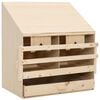 vidaXL Kippenlegkast 2 compartimenten 63x40x65 cm massief grenenhout