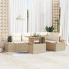 vidaXL Tuin Sofa Set met opslag 6 pcs Beige Poly riet