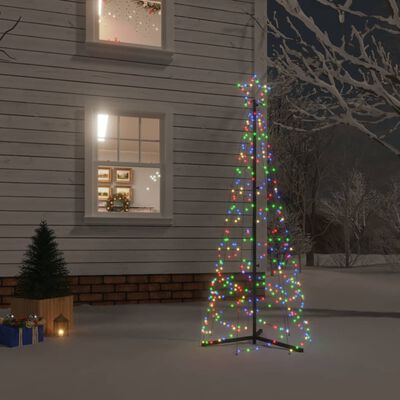 vidaXL Kegelkerstboom 200 LED's meerkleurig 70x180 cm
