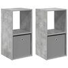 vidaXL Nachtkastje 2 pcs Beton Grijs 35 x 32 x 68,5 cm Bewerkt hout