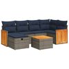 vidaXL 7-delige Loungeset met kussens poly rattan grijs