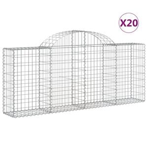 vidaXL Schanskorven 20 st gewelfd 200x30x80/100 cm ijzer