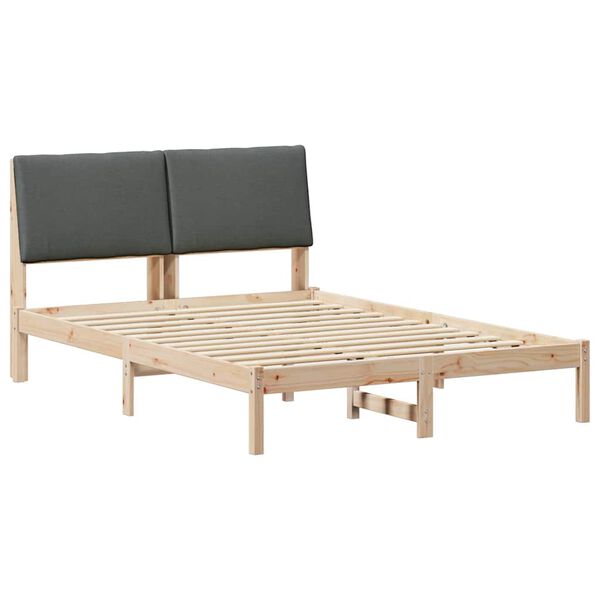 vidaXL Bedframe Bruin en donkergrijs 140 x 200 cm Massief grenenhout