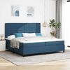 vidaXL Boxspringbed met matras met hoofdeinde Blauw 200 x 200 cm Stof