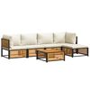 vidaXL 6-delige Loungeset met kussens massief acaciahout