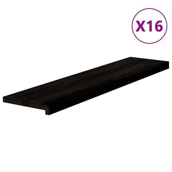 vidaXL Traptreden 16 st 110x30x2 cm massief eikenhout donkerbruin