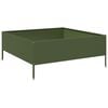 vidaXL Plantenbak verhoogd 100x100x41 cm staal olijfgroen