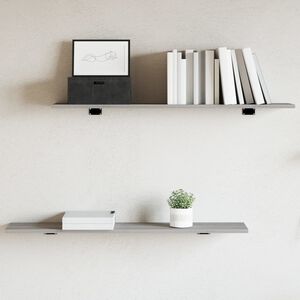 vidaXL Wandschappen 4 st 100x20x1,5 cm bewerkt hout grijs sonoma eiken