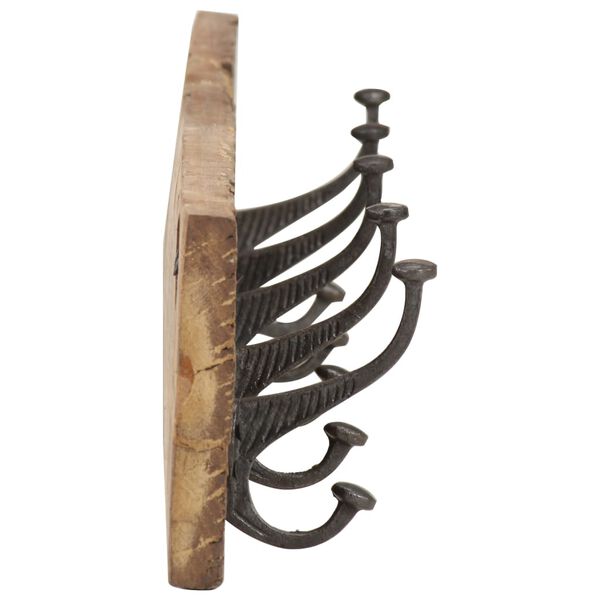 vidaXL Wandkapstok met 5 haken 100x2,5x15 cm massief gerecycled hout