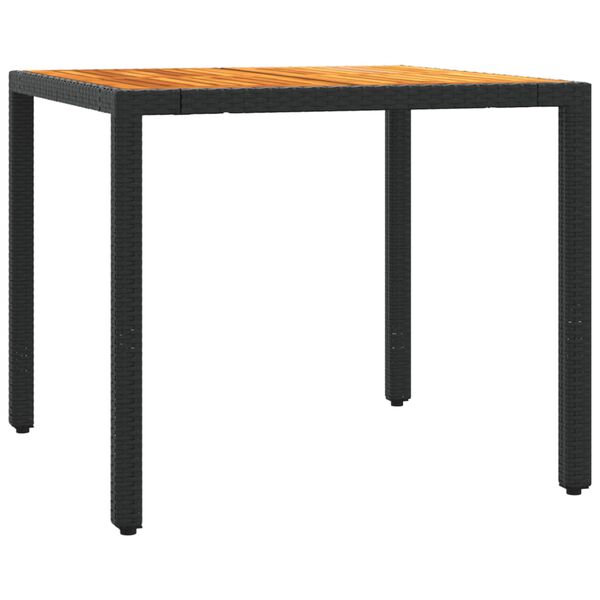 vidaXL 3-delige Tuinset met kussens poly rattan zwart