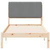 vidaXL Bedframe met Gevoerd Hoofdgedeelte Lichtgrijs 75 x 190 cm