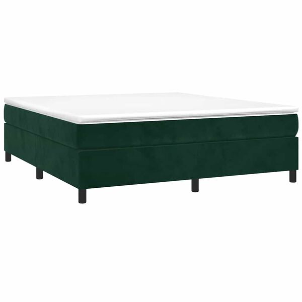 vidaXL Boxspring bed 160x200 cm fluweel donkergroen