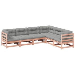 vidaXL 6-delige Loungeset met kussens massief douglas vurenhout
