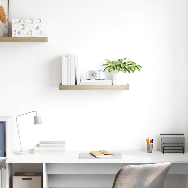 vidaXL Wandschap zwevend 60x23,5x3,8 cm MDF eikenkleurig