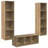 vidaXL Tv-meubelset 3 st Artisan Eiken Bewerkt hout