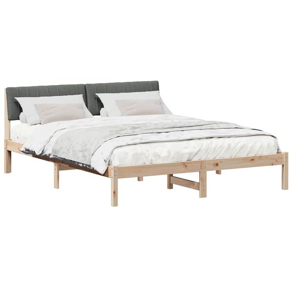 vidaXL Bedframe Bruin en donkergrijs 150 x 200 cm Massief grenenhout