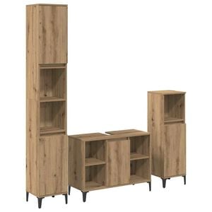 vidaXL Badkamermeubelset met plank 3 pcs Artisan Eiken Bewerkt hout