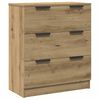 vidaXL Dressoirs 3 st 60x30x70 cm bewerkt hout artisanaal eikenkleurig