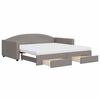vidaXL Slaapbank met onderschuifbed en lades 100x200 cm stof taupe